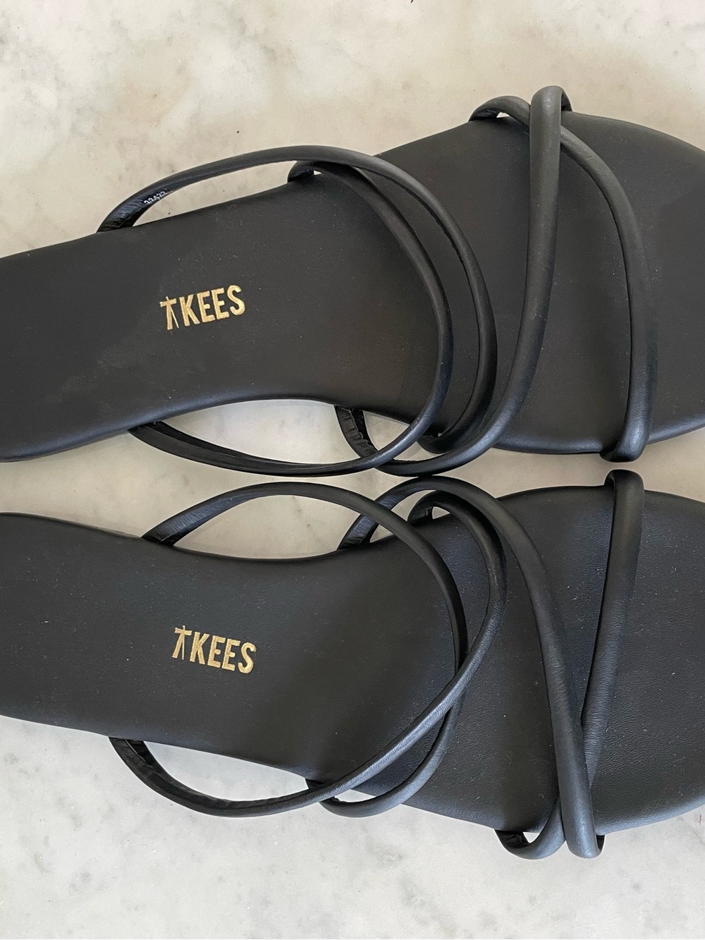 TKEES Black Strappy Slide Sandals - Picture 2 of 6